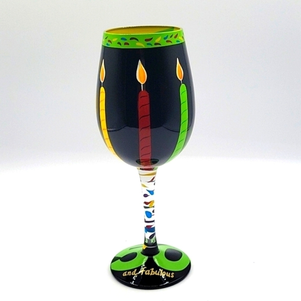 LOLITA Recipe Wine Glass 50 and Fabulous Candle Confetti Recipe on Bottom